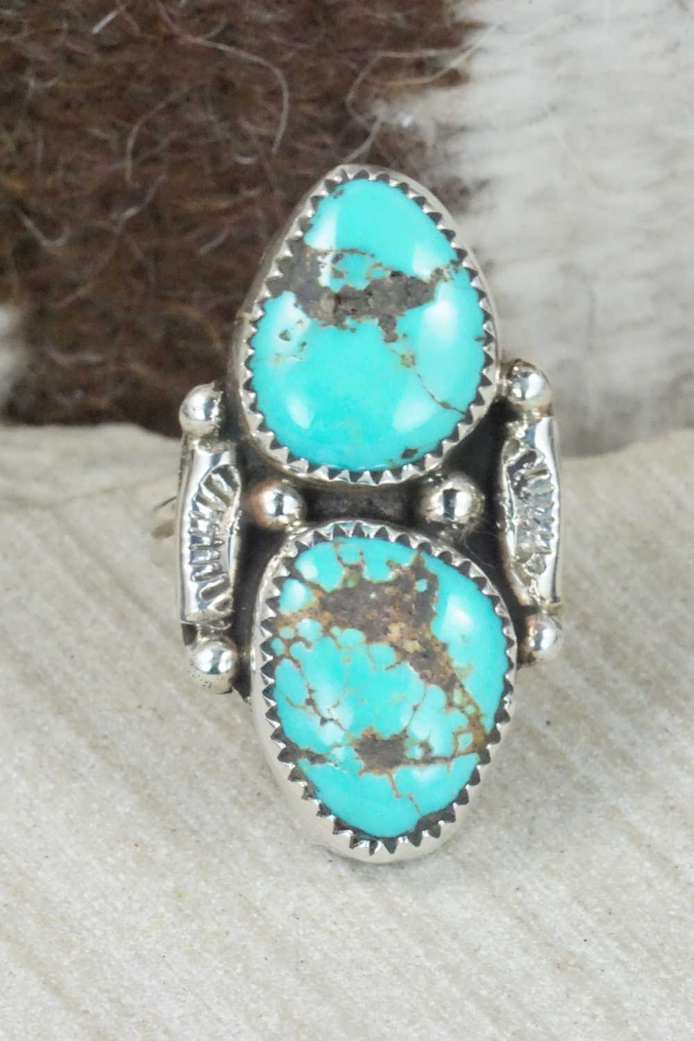 Turquoise & Sterling Silver Ring - Priscilla Reeder - Size 8.25