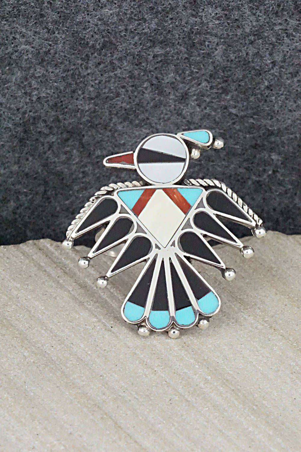 Multi Stone & Sterling Silver Inlay Necklace Set - Adrian Wallace