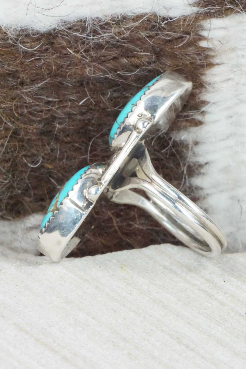 Turquoise & Sterling Silver Ring - Priscilla Reeder - Size 8.25