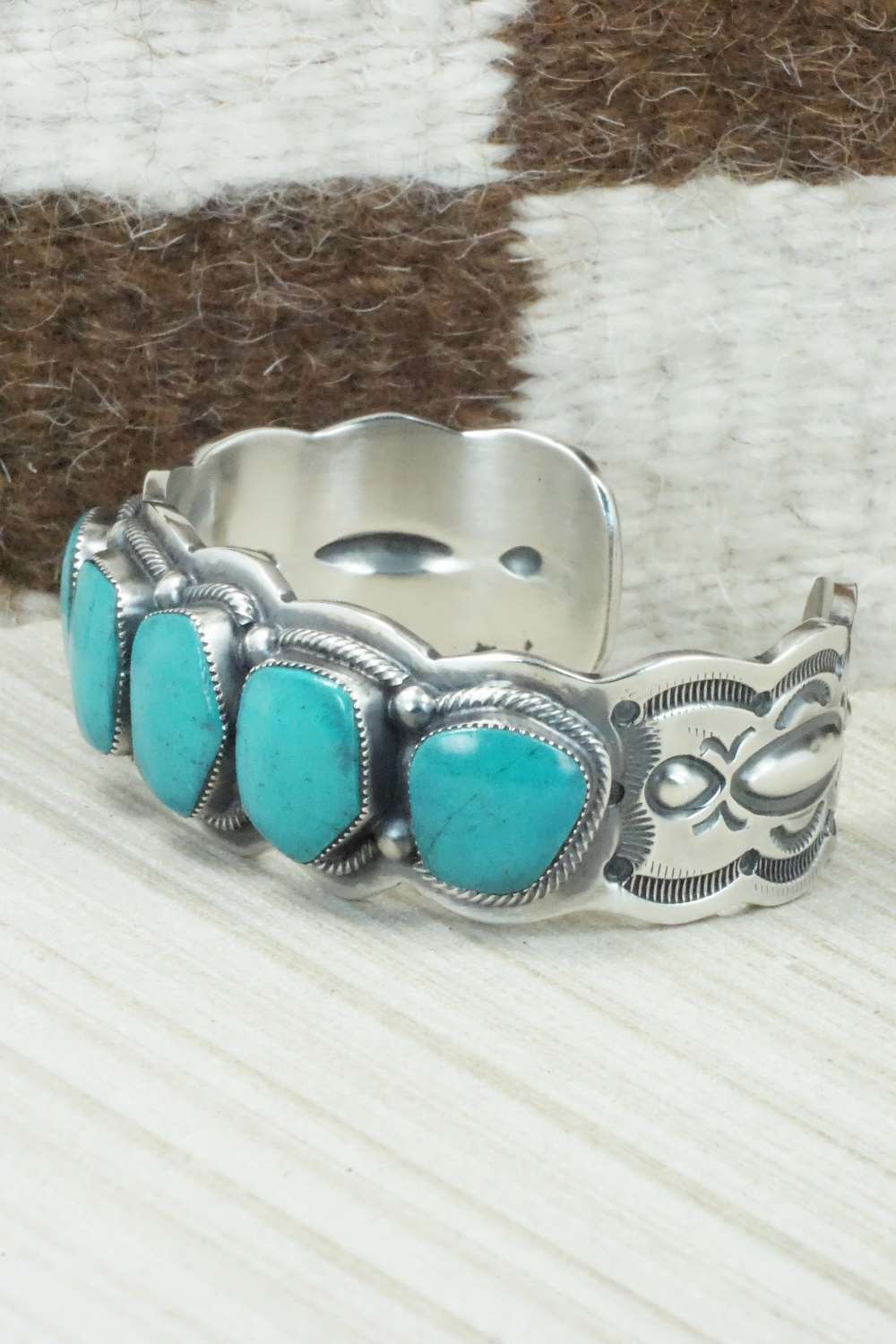 Turquoise & Sterling Silver Bracelet - Raymond Delgarito