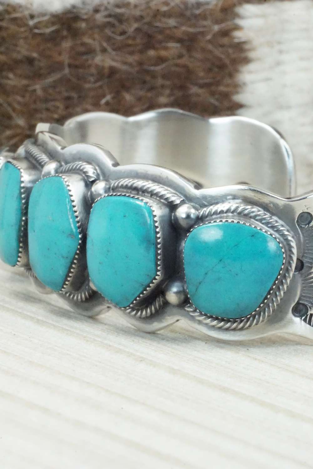 Turquoise & Sterling Silver Bracelet - Raymond Delgarito