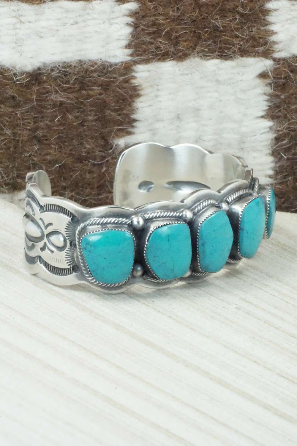 Turquoise & Sterling Silver Bracelet - Raymond Delgarito