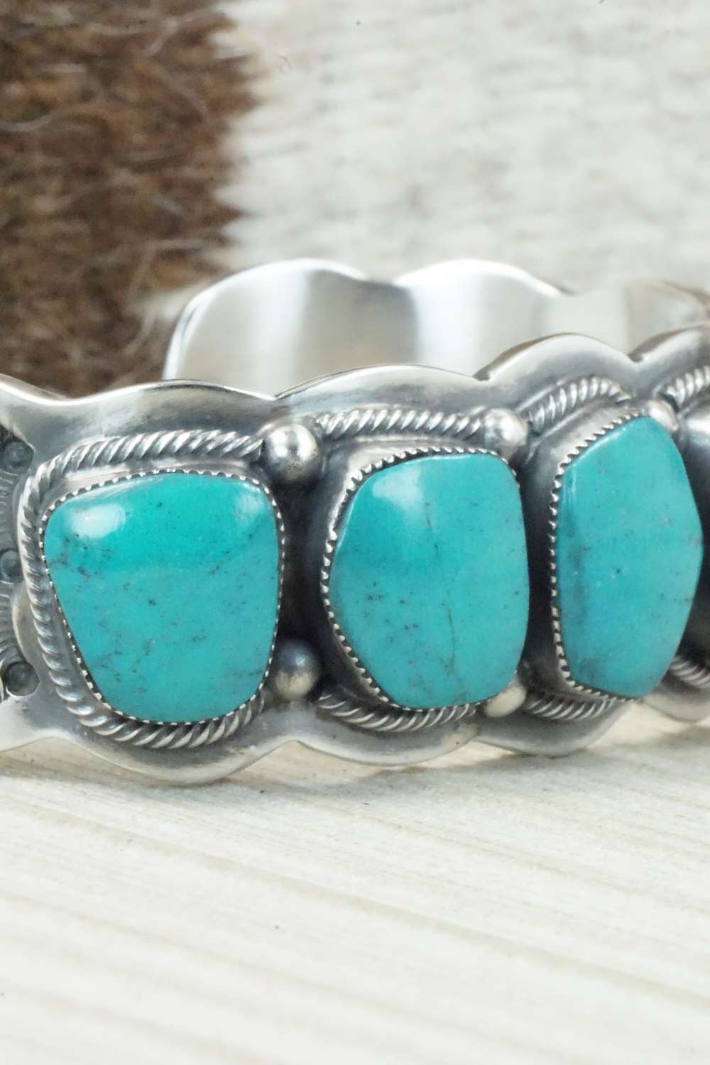 Turquoise & Sterling Silver Bracelet - Raymond Delgarito