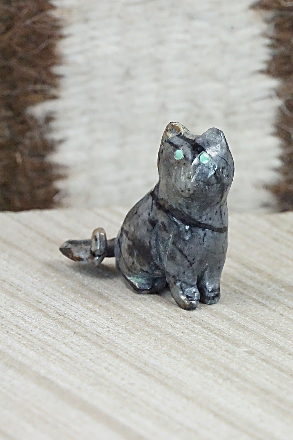 Cat Zuni Fetish Carving - Jonas Hustito