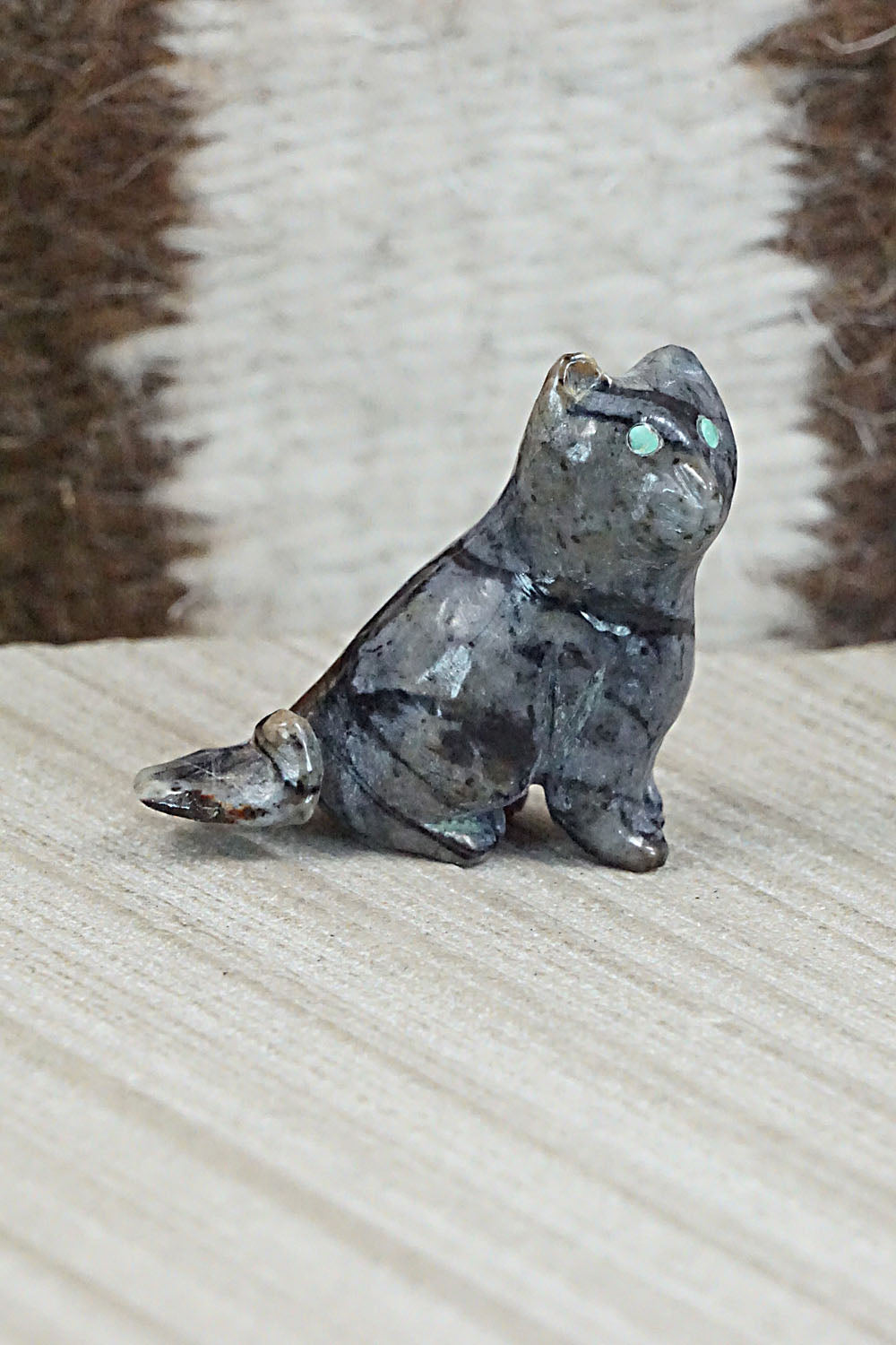Cat Zuni Fetish Carving - Jonas Hustito