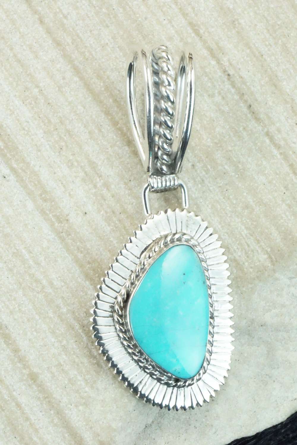Turquoise & Sterling Silver Pendant - Sheena Jack