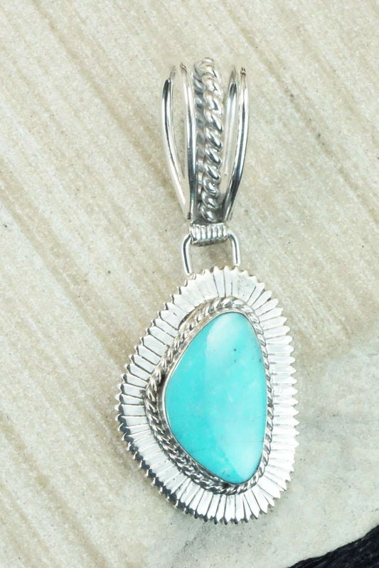 Turquoise & Sterling Silver Pendant - Sheena Jack