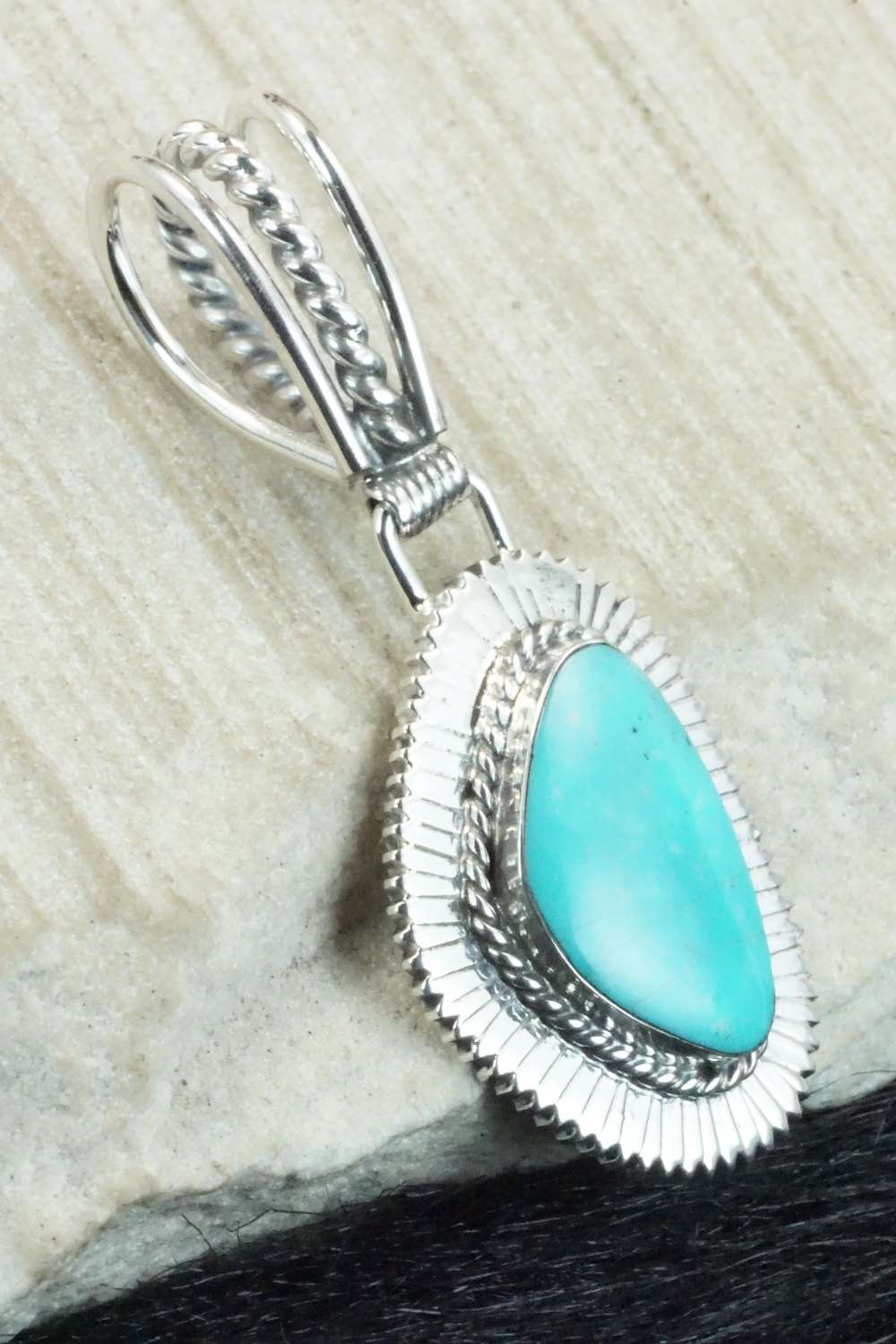 Turquoise & Sterling Silver Pendant - Sheena Jack