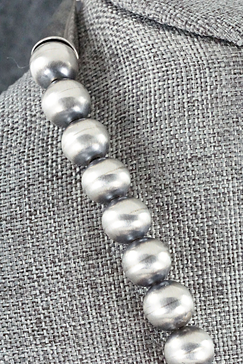 Turquoise and Sterling Silver Naja & Navajo Pearl Necklace - Jan Mariano