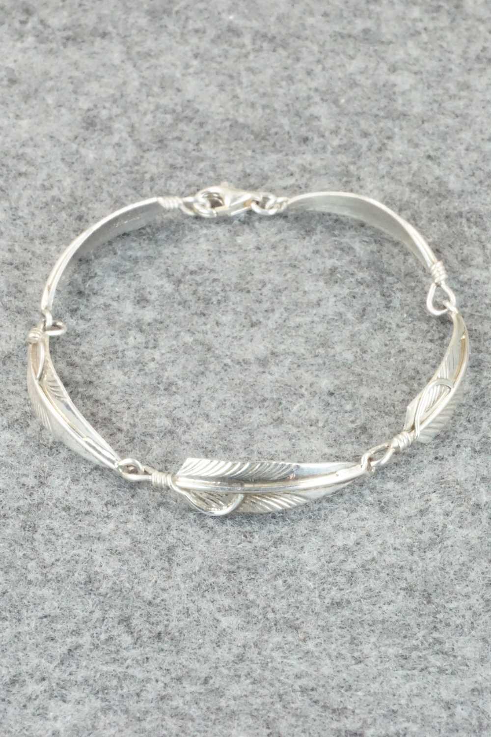 Sterling Silver Feather Link Bracelet - Chris Charley