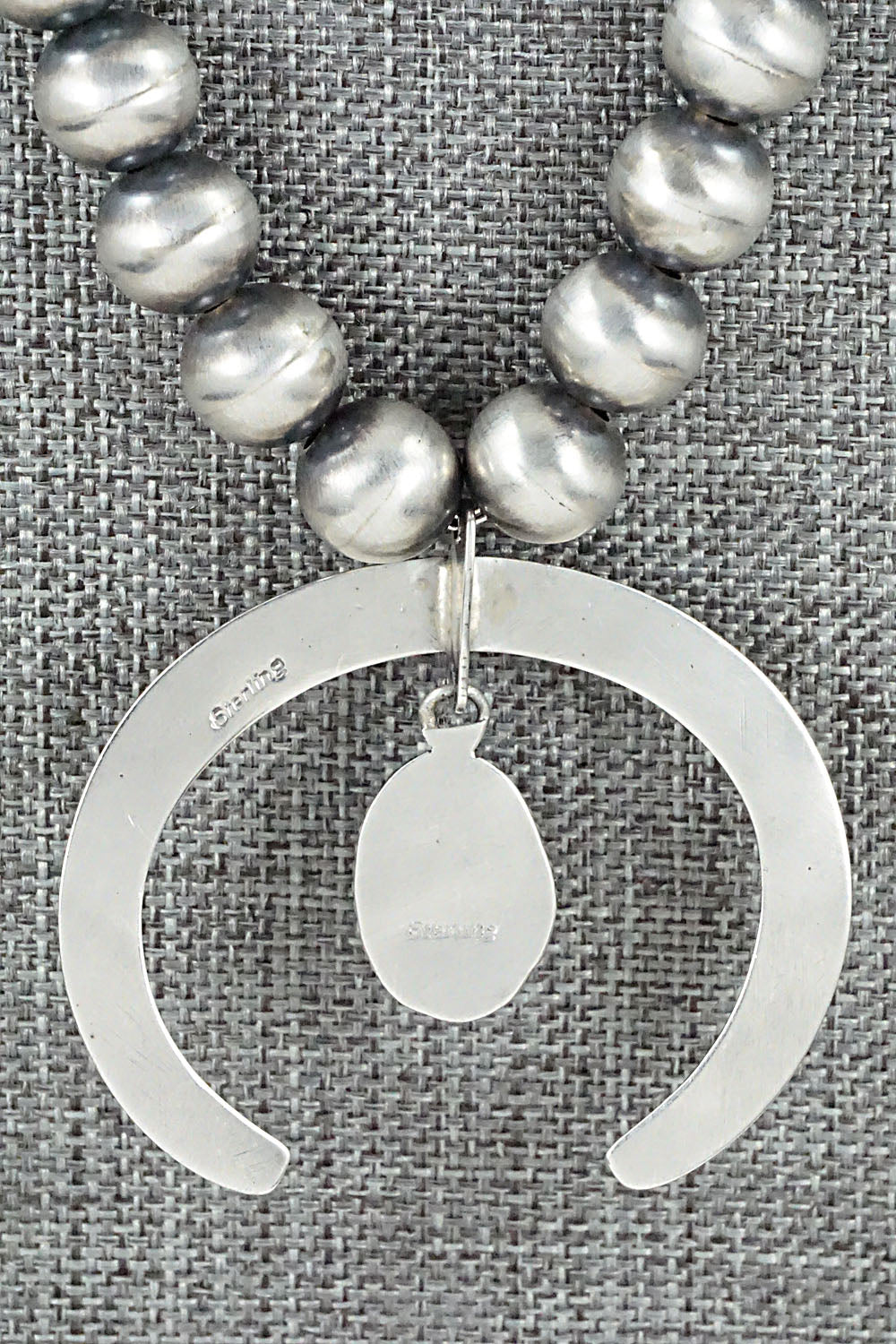 Turquoise and Sterling Silver Naja & Navajo Pearl Necklace - Jan Mariano