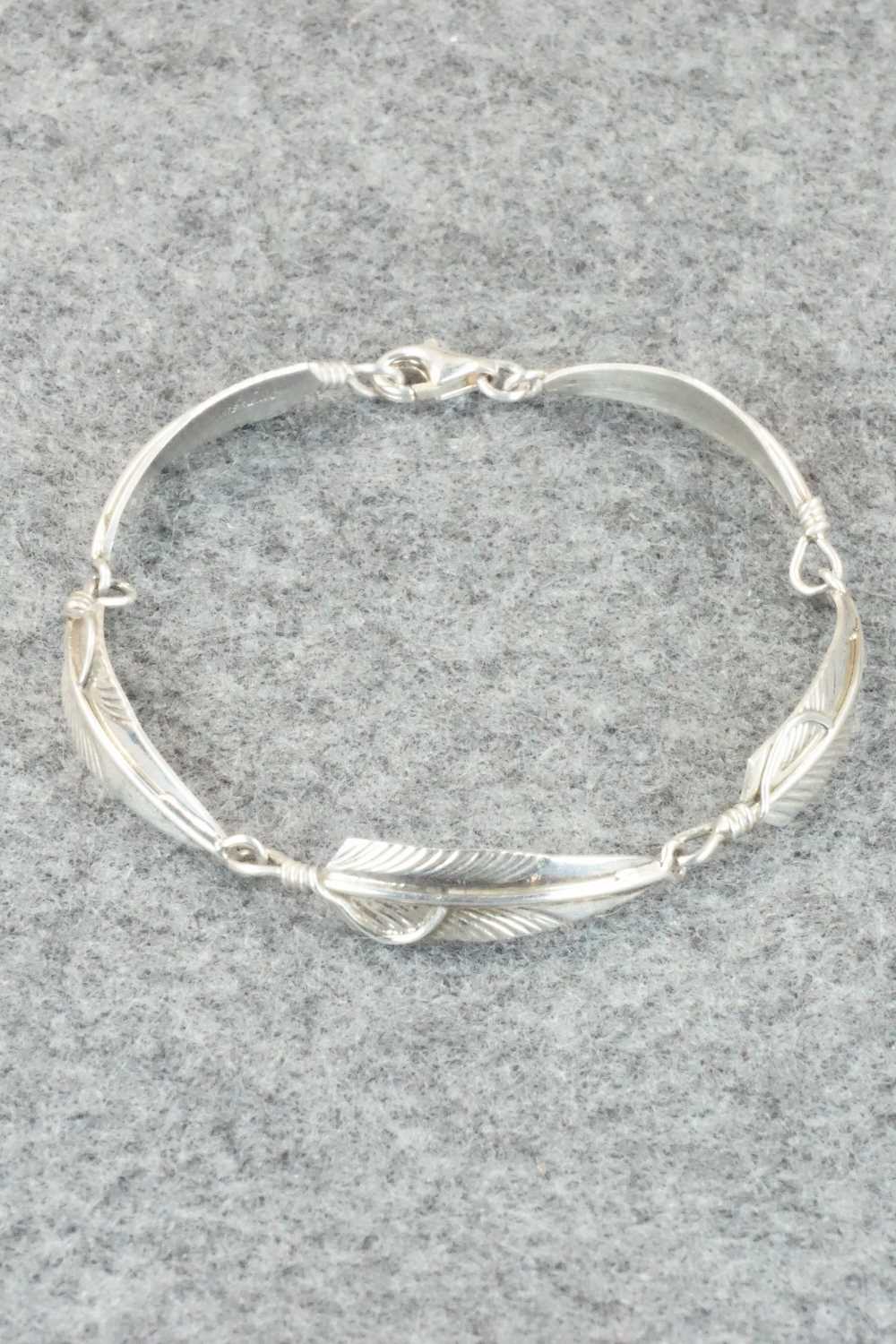 Sterling Silver Feather Link Bracelet - Chris Charley