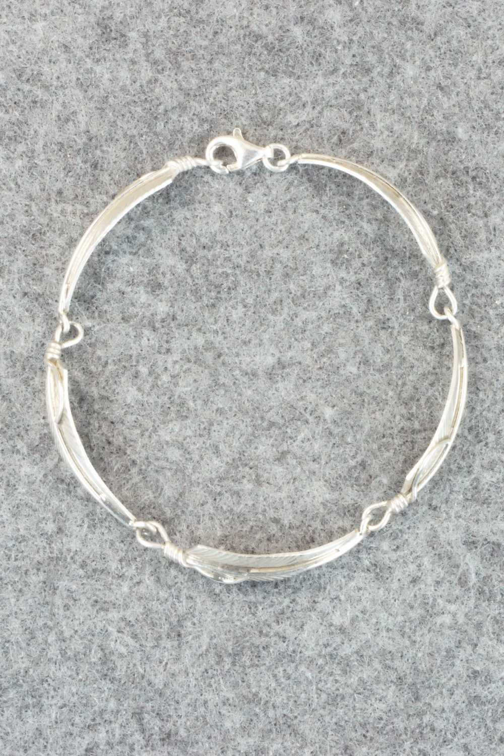 Sterling Silver Feather Link Bracelet - Chris Charley