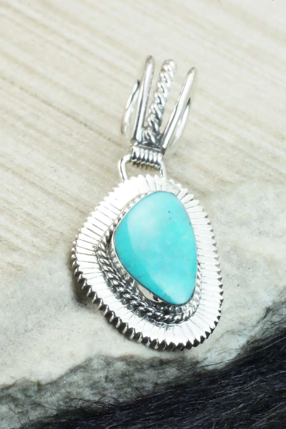 Turquoise & Sterling Silver Pendant - Sheena Jack
