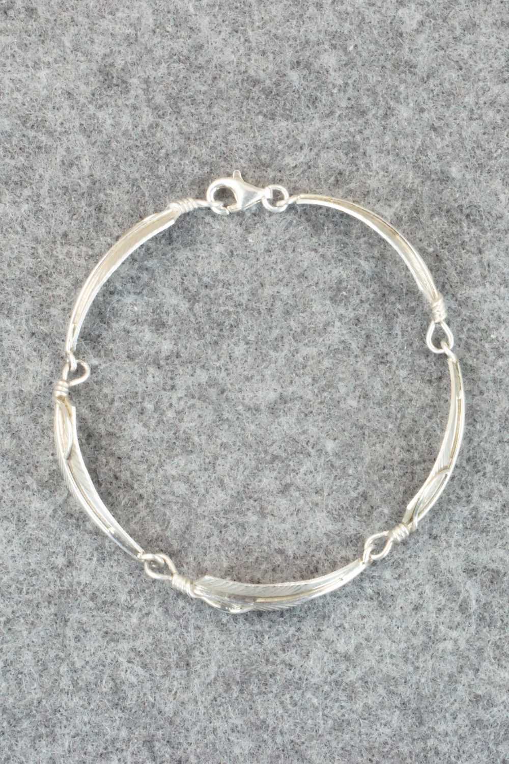 Sterling Silver Feather Link Bracelet - Chris Charley