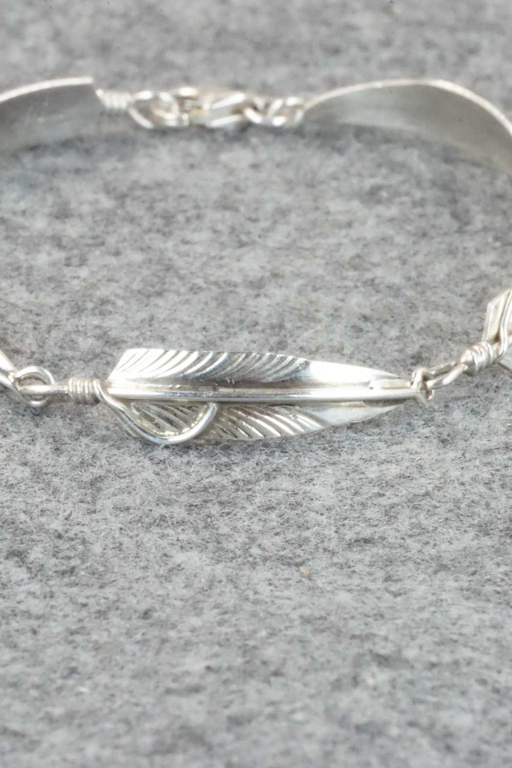 Sterling Silver Feather Link Bracelet - Chris Charley