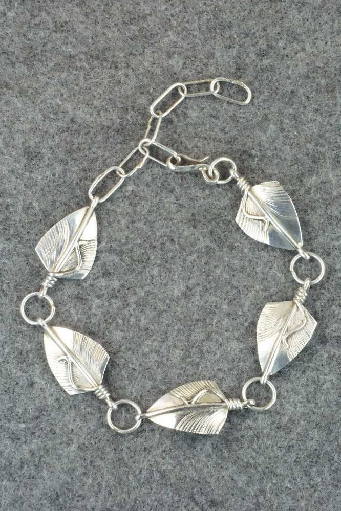 Sterling Silver Feather Link Bracelet - Chris Charley