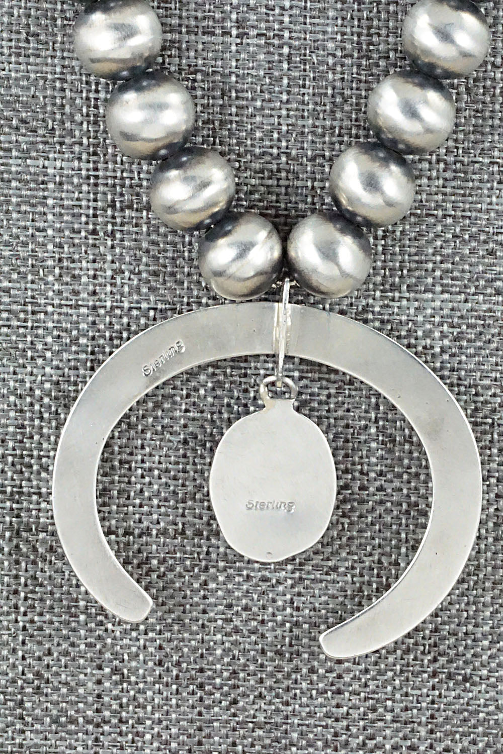 Turquoise and Sterling Silver Naja & Navajo Pearl Necklace - Jan Mariano
