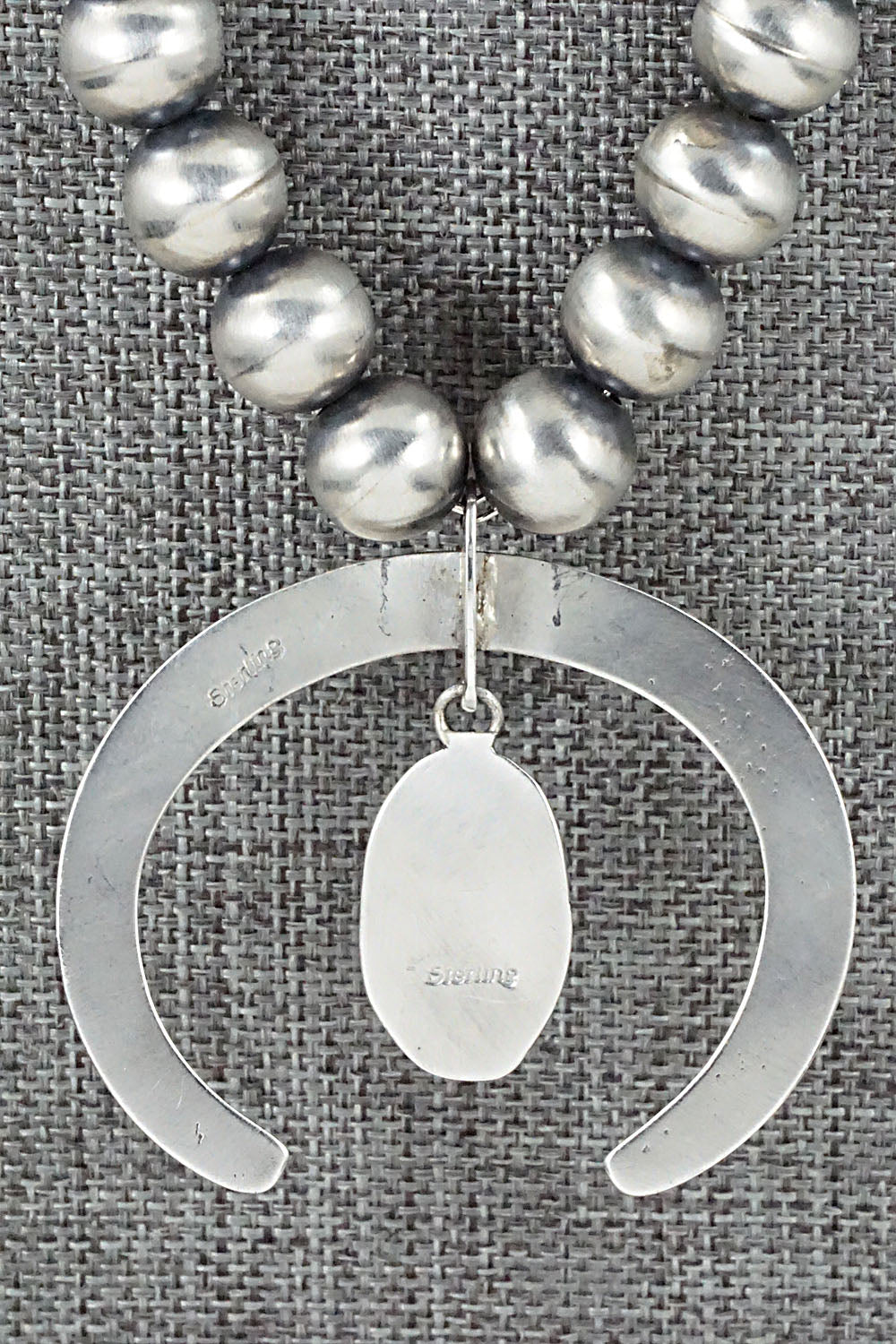 Turquoise and Sterling Silver Naja & Navajo Pearl Necklace - Jan Mariano