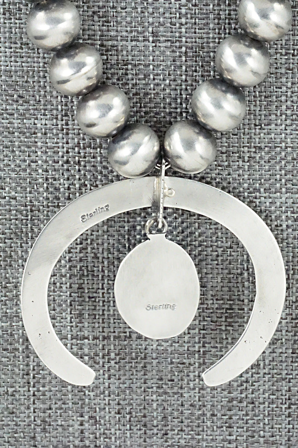 Turquoise and Sterling Silver Naja & Navajo Pearl Necklace - Jan Mariano