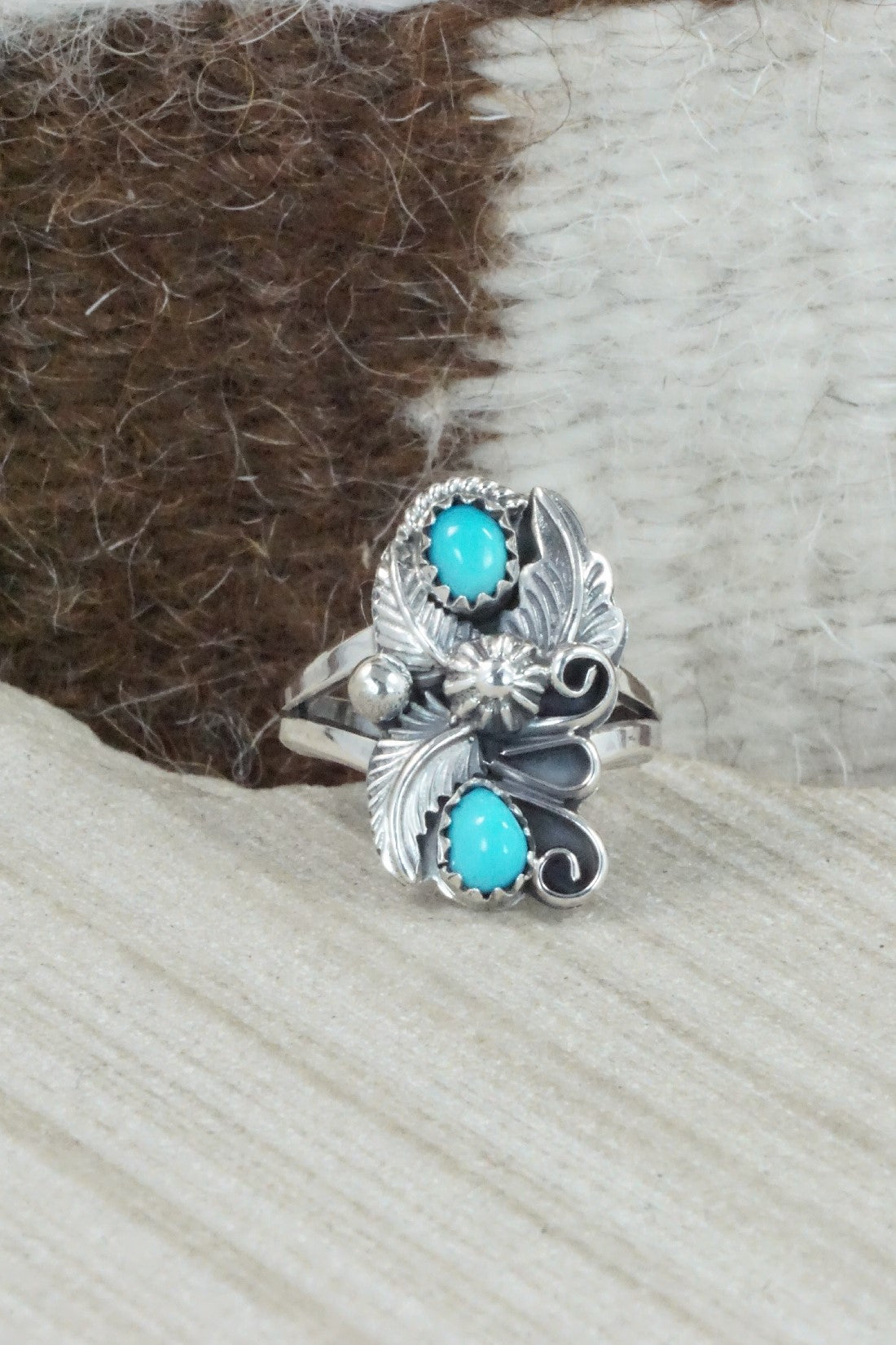 Turquoise & Sterling Silver Ring - Alice Rose Saunders - Size 7