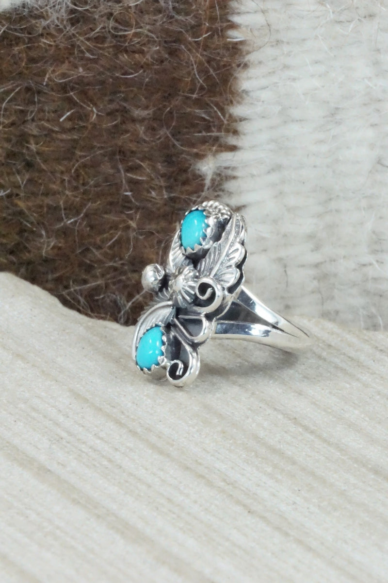 Turquoise & Sterling Silver Ring - Alice Rose Saunders - Size 6