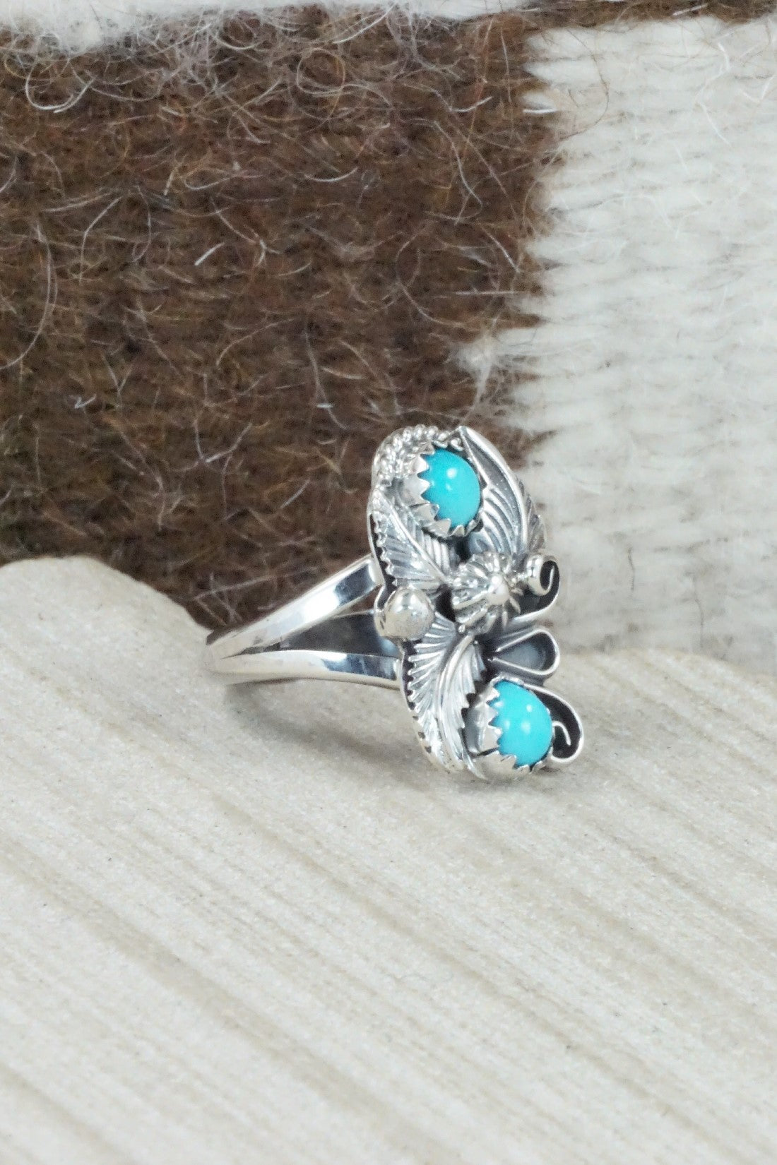 Turquoise & Sterling Silver Ring - Alice Rose Saunders - Size 6