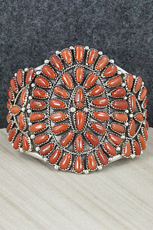 Coral and Sterling Silver Bracelet - Justina Wilson