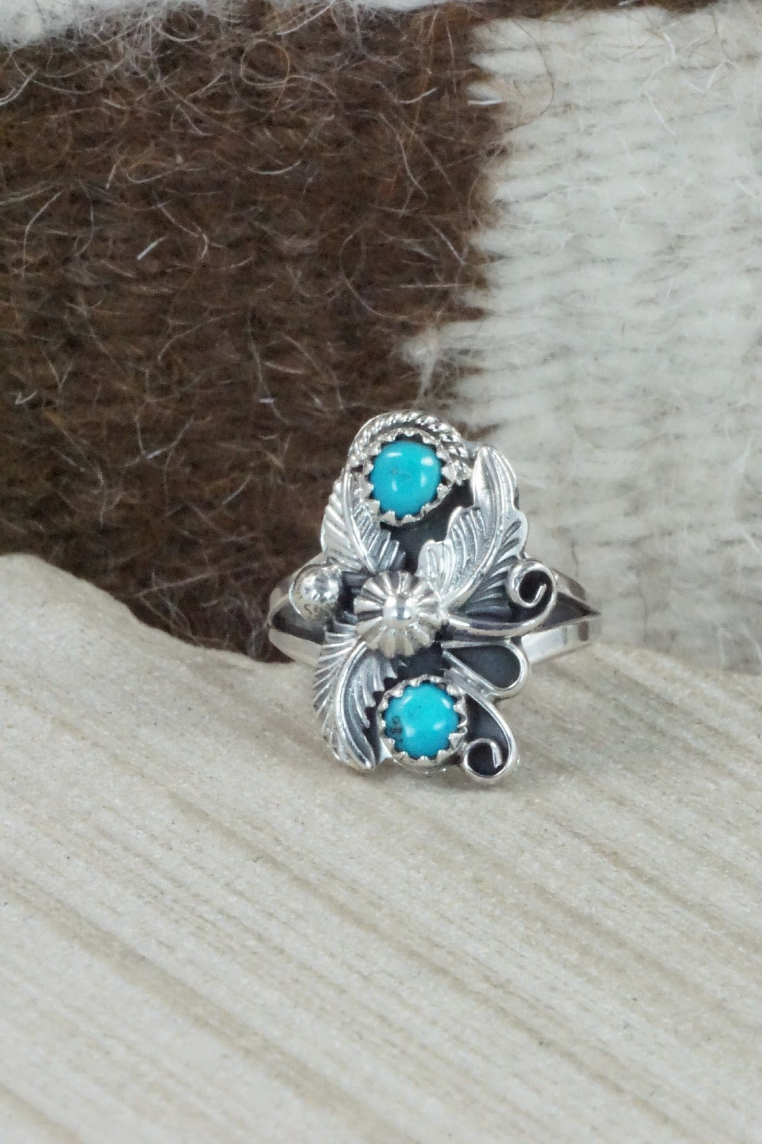 Turquoise & Sterling Silver Ring - Alice Rose Saunders - Size 6.75