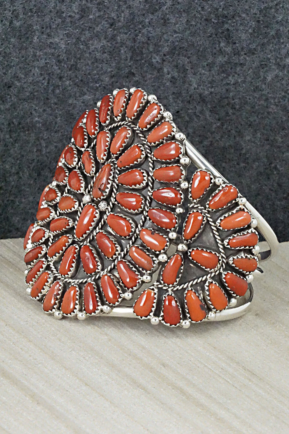 Coral and Sterling Silver Bracelet - Justina Wilson