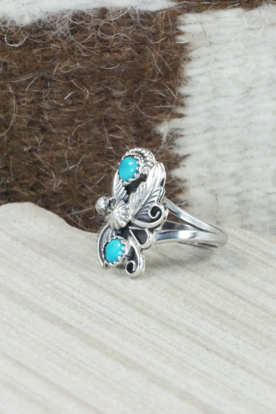 Turquoise & Sterling Silver Ring - Alice Rose Saunders - Size 6.75