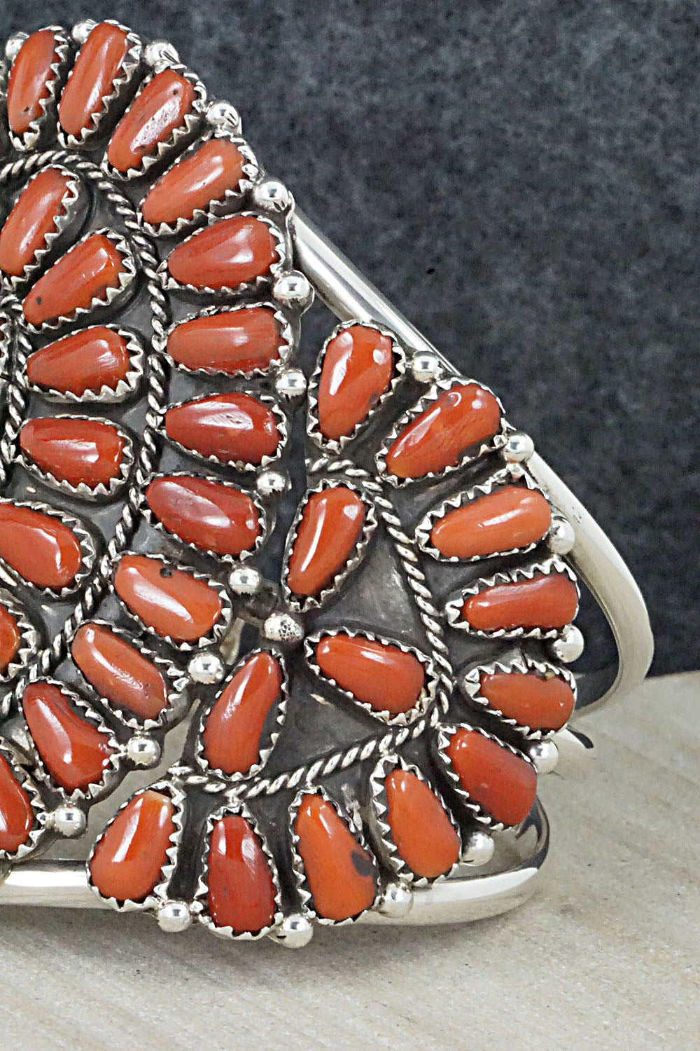 Coral and Sterling Silver Bracelet - Justina Wilson