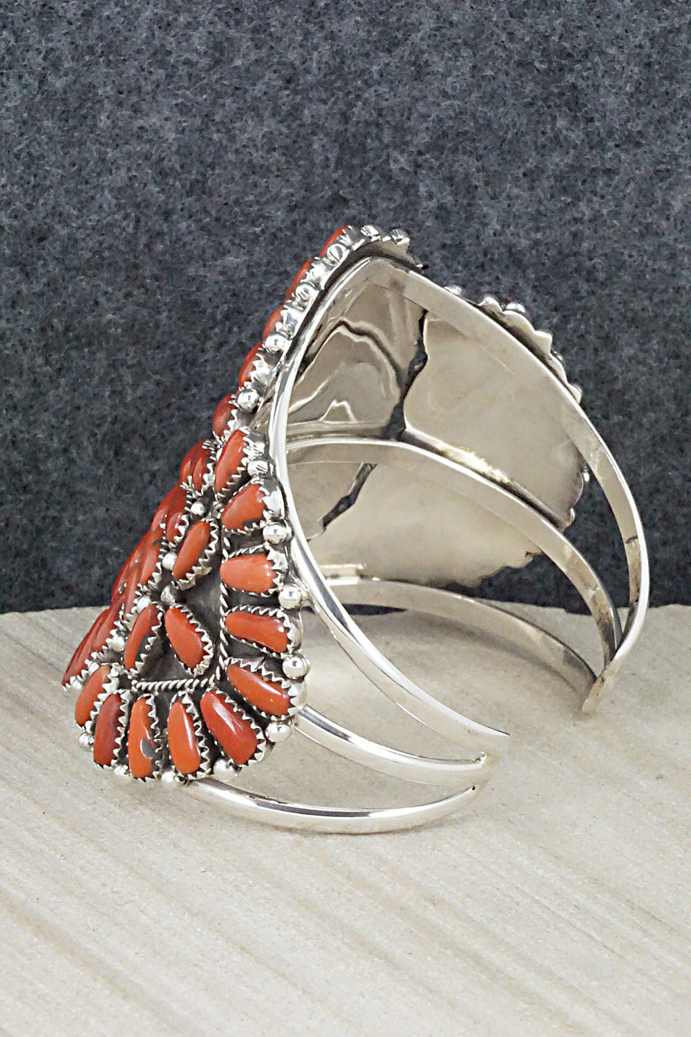 Coral and Sterling Silver Bracelet - Justina Wilson