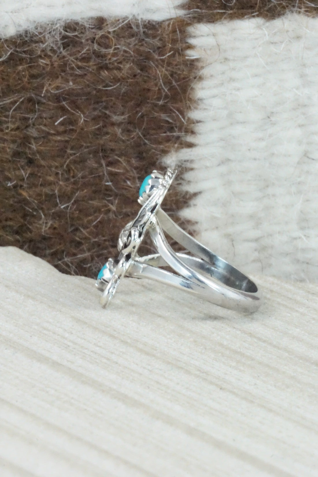 Turquoise & Sterling Silver Ring - Alice Rose Saunders - Size 6.75