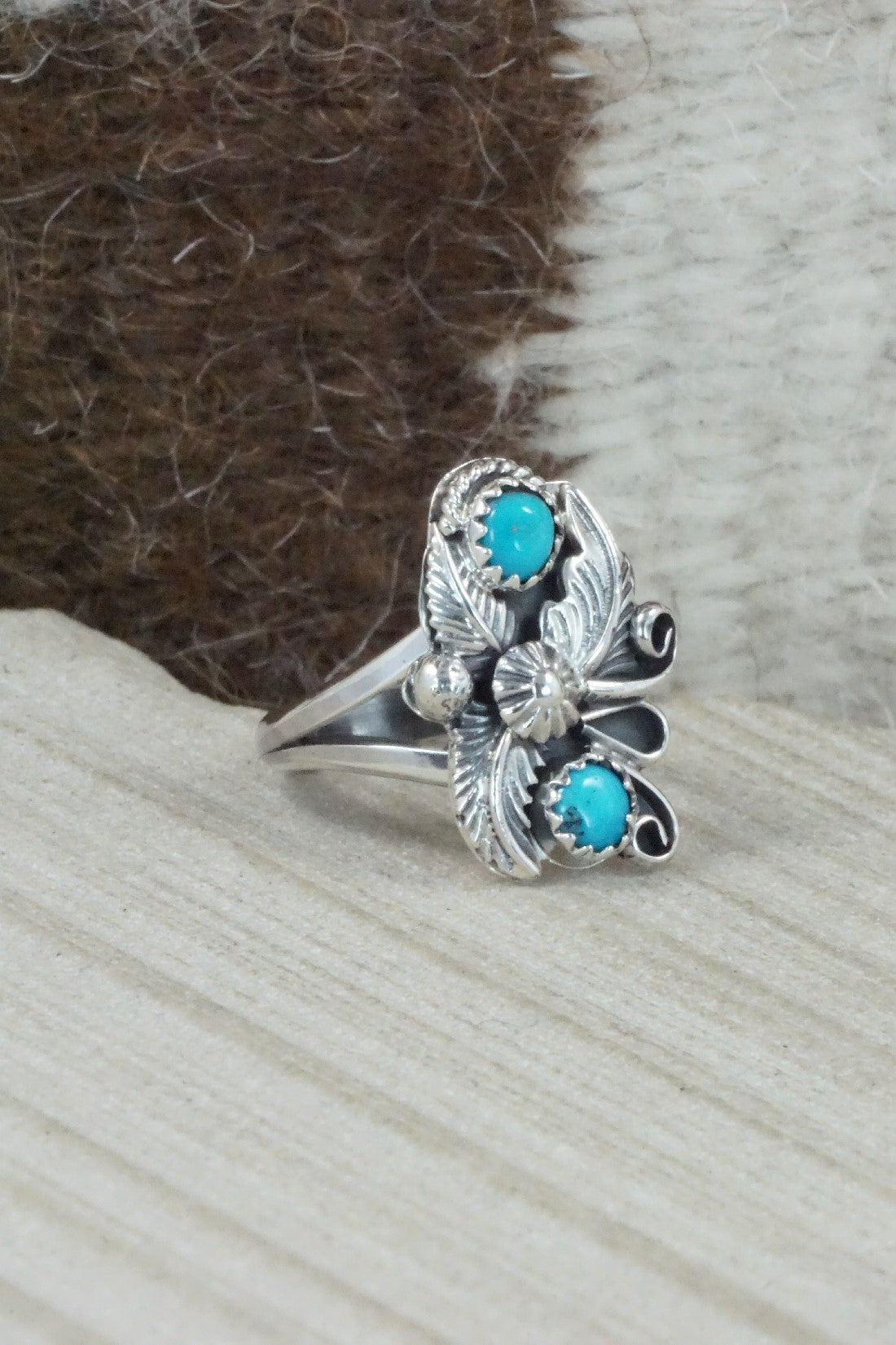 Turquoise & Sterling Silver Ring - Alice Rose Saunders - Size 6.75
