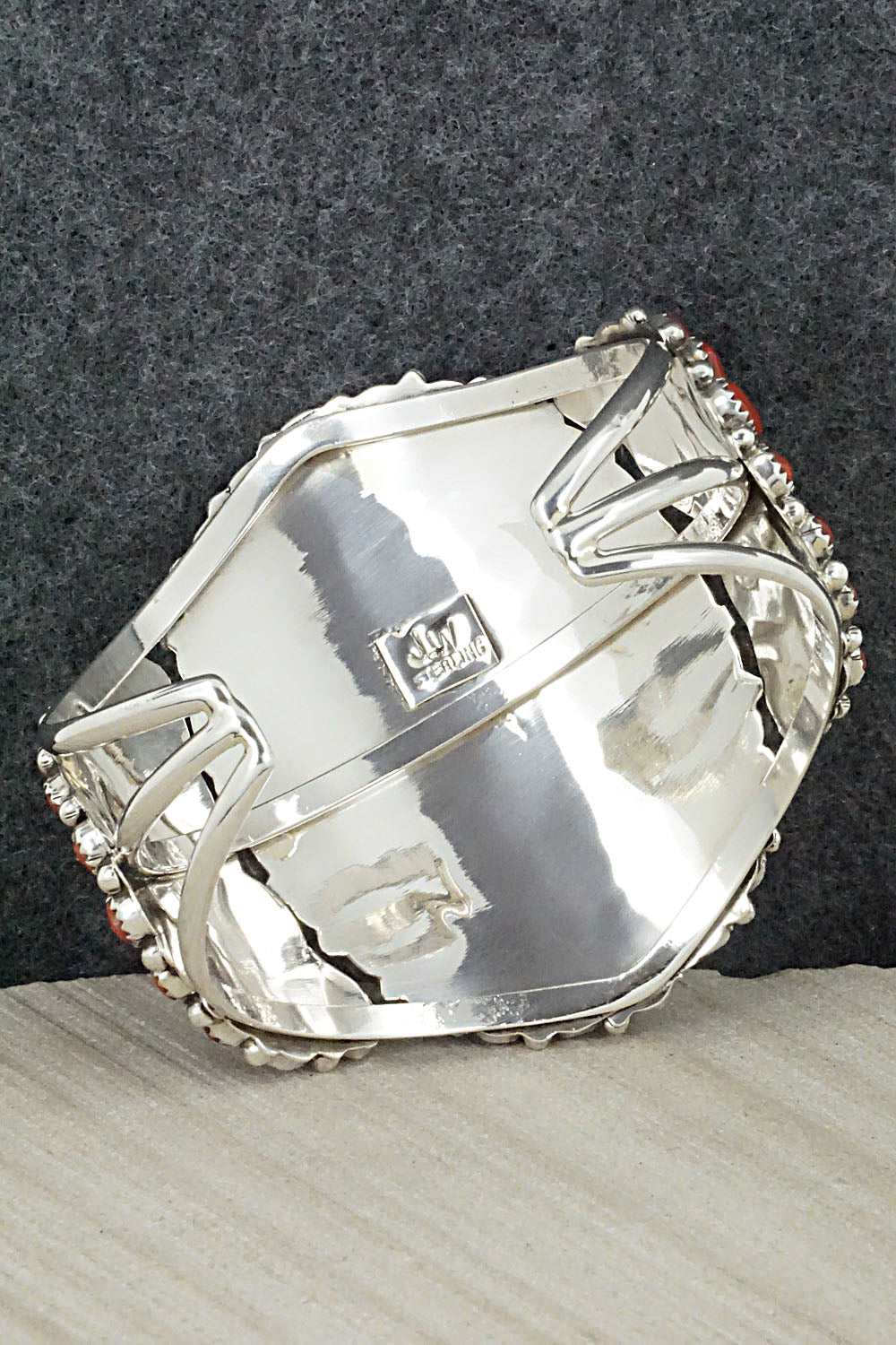 Coral and Sterling Silver Bracelet - Justina Wilson