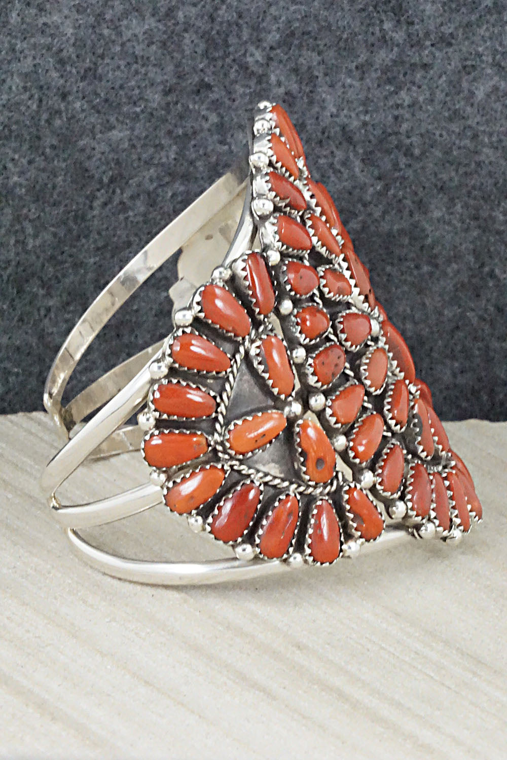Coral and Sterling Silver Bracelet - Justina Wilson