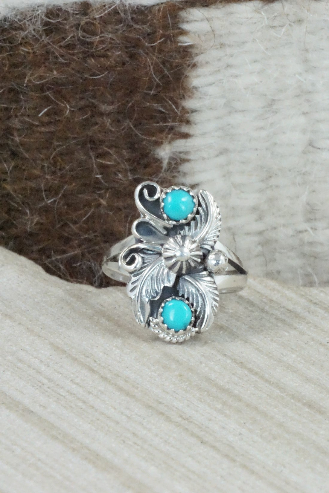 Turquoise & Sterling Silver Ring - Alice Rose Saunders - Size 6.75