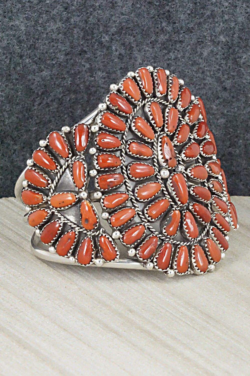 Coral and Sterling Silver Bracelet - Justina Wilson
