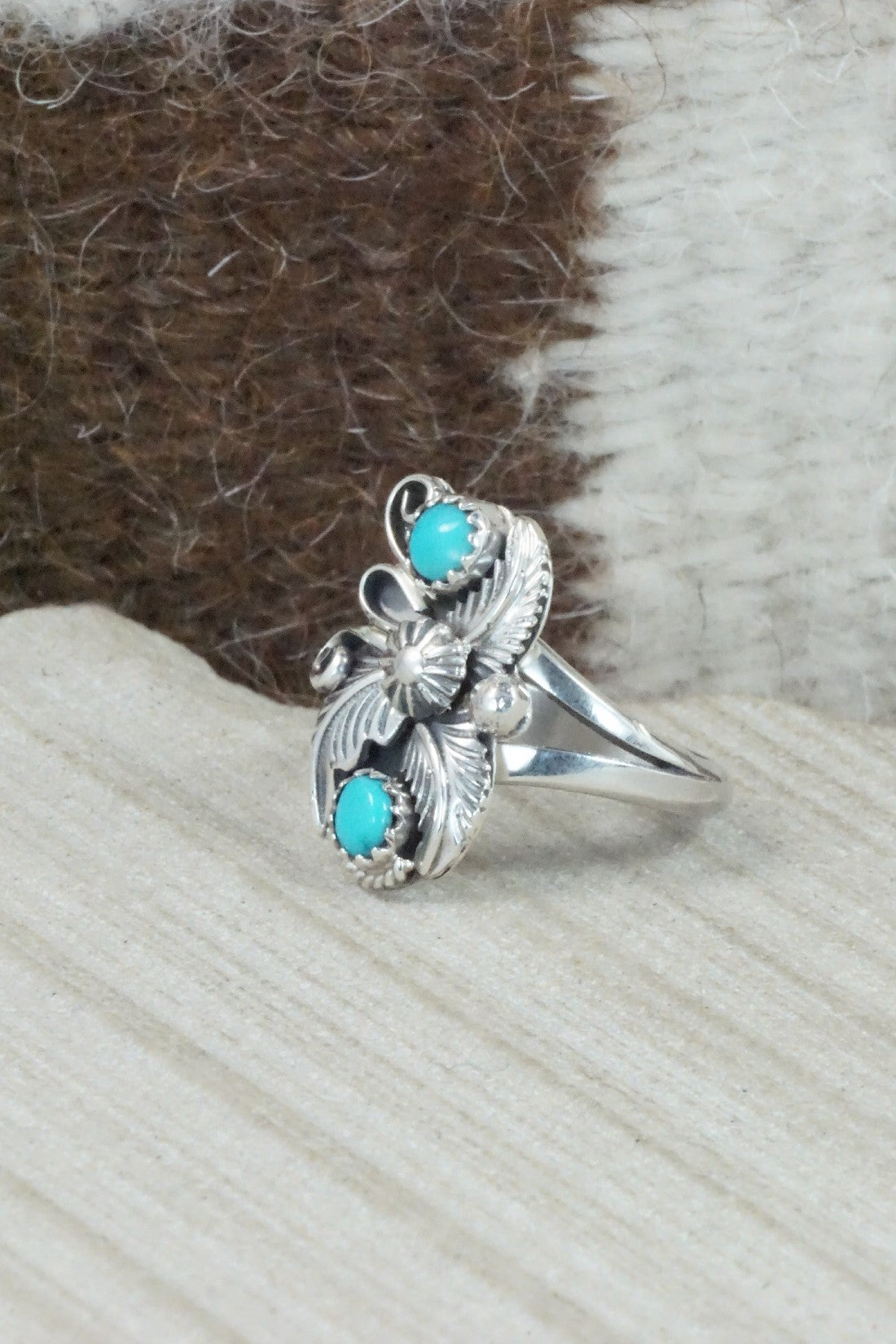 Turquoise & Sterling Silver Ring - Alice Rose Saunders - Size 6.75