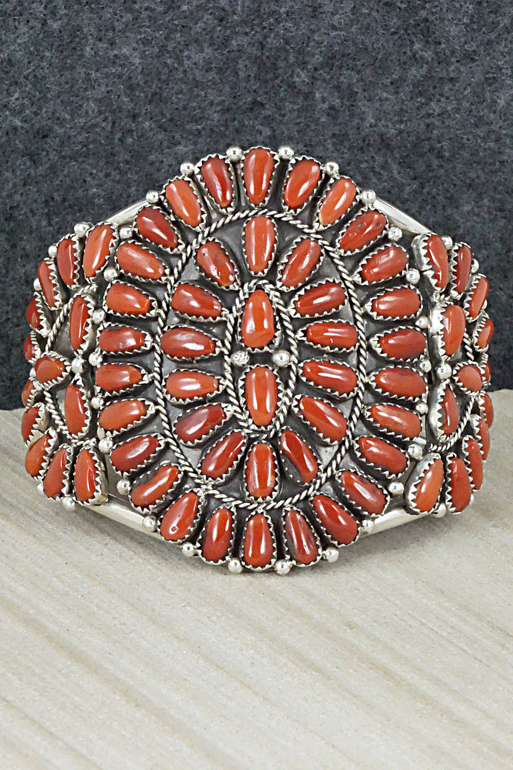 Coral and Sterling Silver Bracelet - Justina Wilson