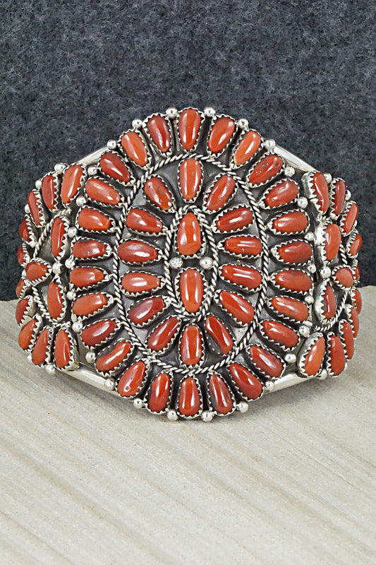 Coral and Sterling Silver Bracelet - Justina Wilson