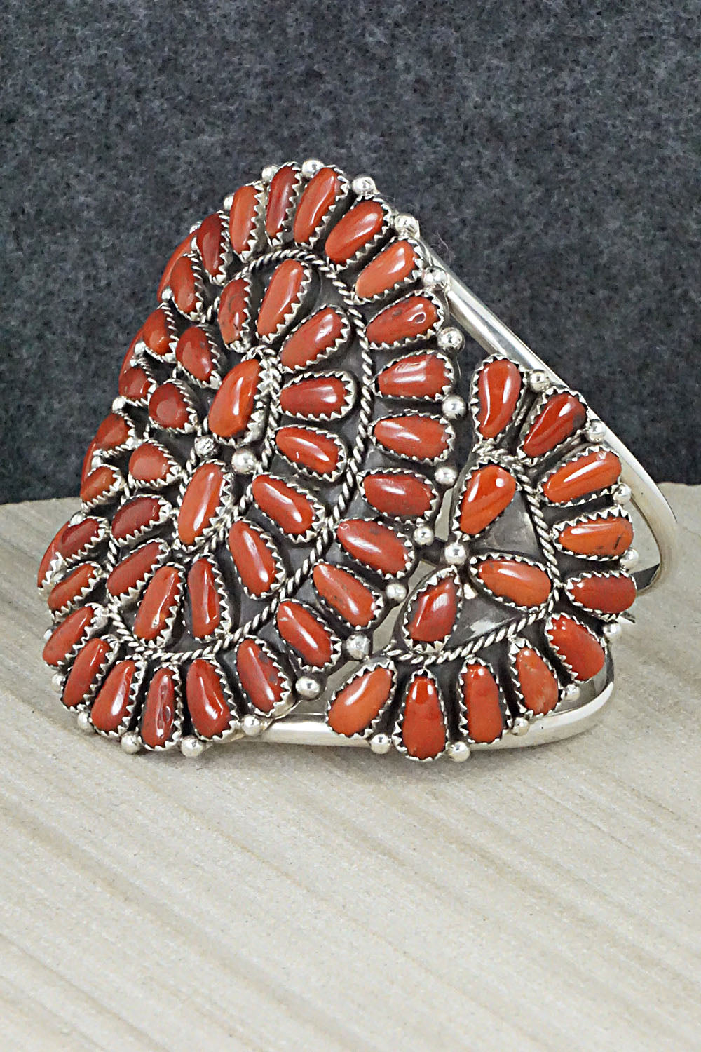 Coral and Sterling Silver Bracelet - Justina Wilson