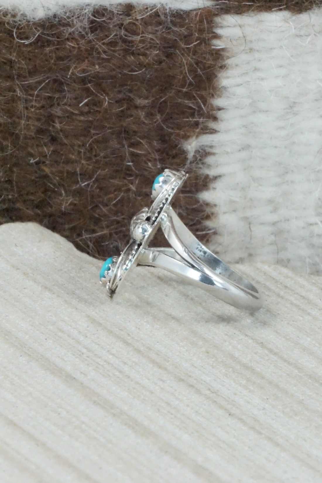 Turquoise & Sterling Silver Ring - Alice Rose Saunders - Size 6.75