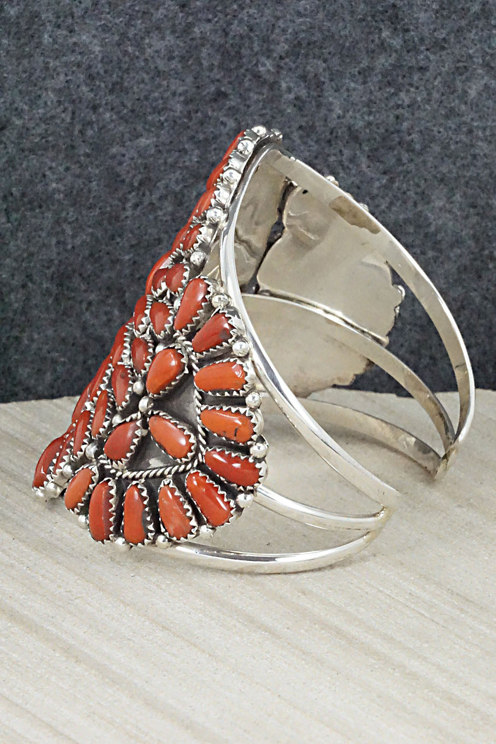 Coral and Sterling Silver Bracelet - Justina Wilson