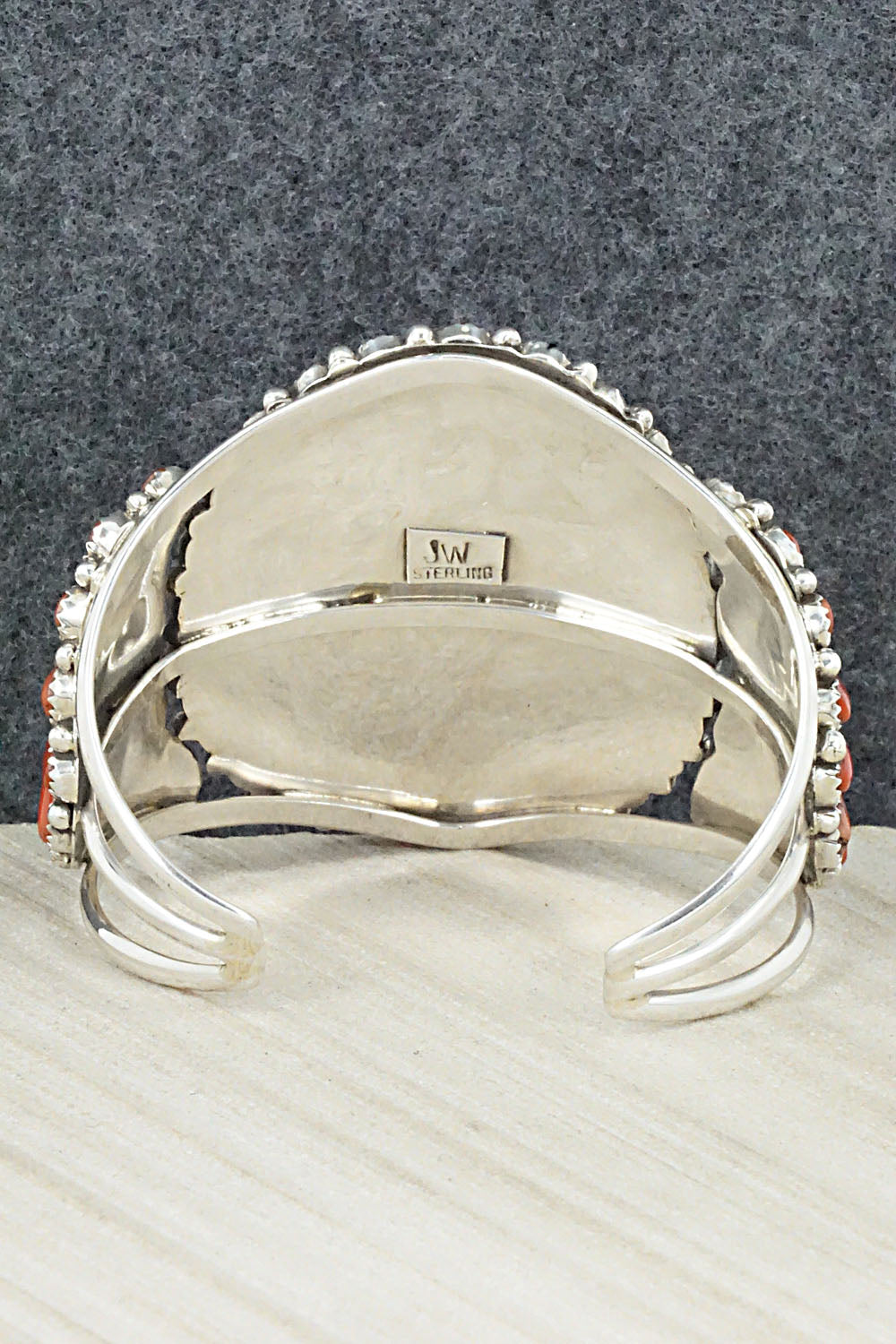 Coral and Sterling Silver Bracelet - Justina Wilson