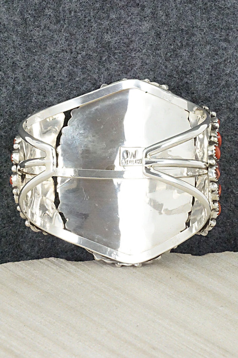 Coral and Sterling Silver Bracelet - Justina Wilson