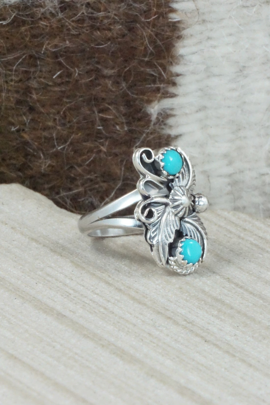 Turquoise & Sterling Silver Ring - Alice Rose Saunders - Size 6.75