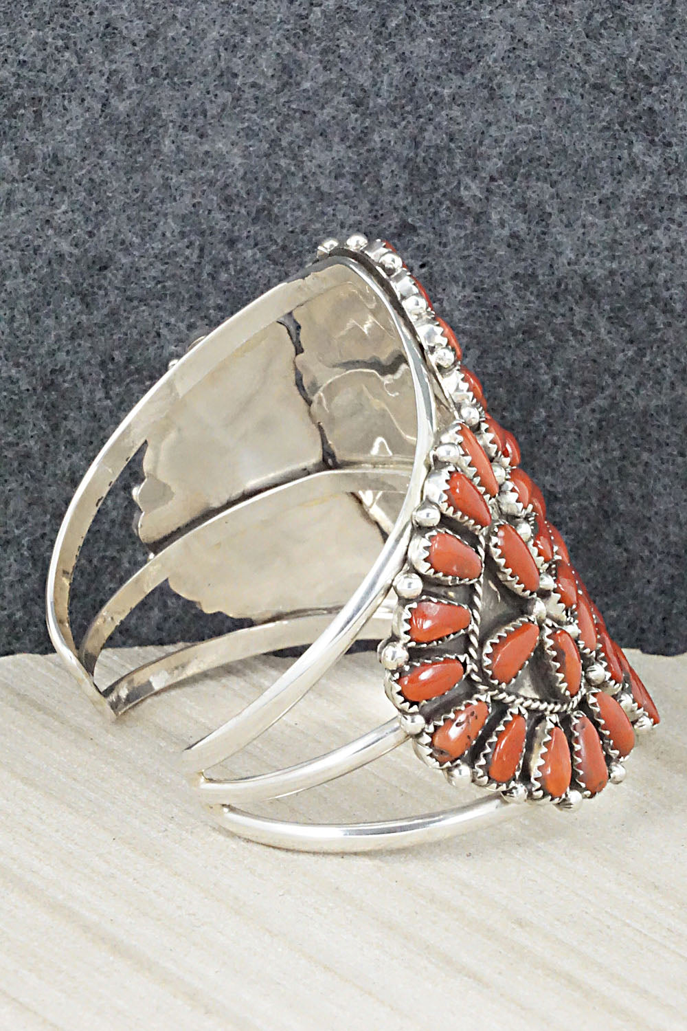 Coral and Sterling Silver Bracelet - Justina Wilson