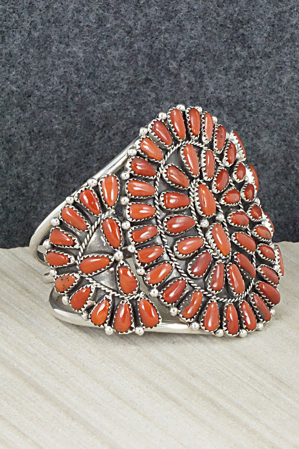 Coral and Sterling Silver Bracelet - Justina Wilson